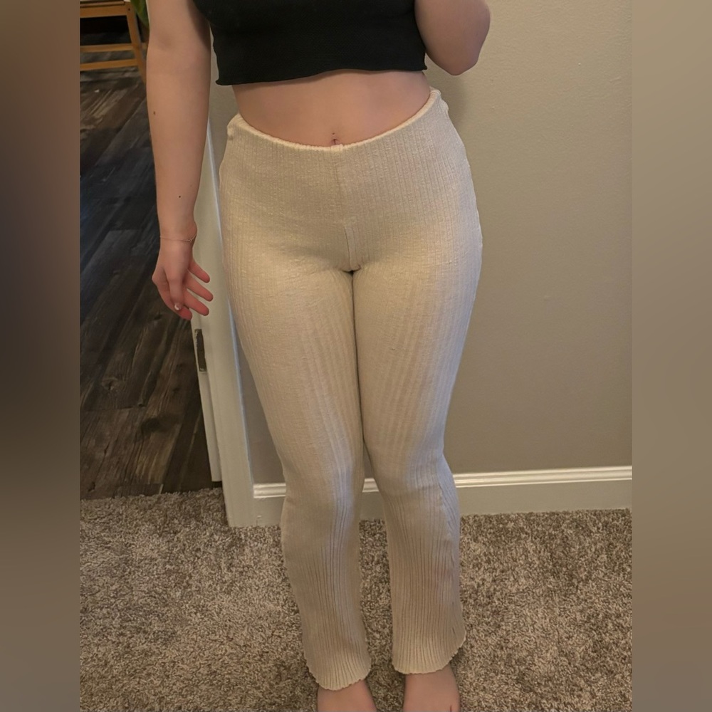Beige Urban Outfitters flare pants